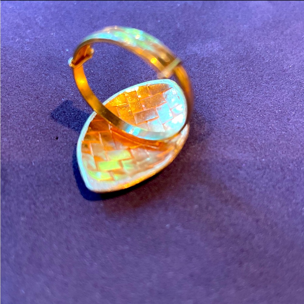 18K Gold handcrafted adjustable ring - Picture 2 of 2